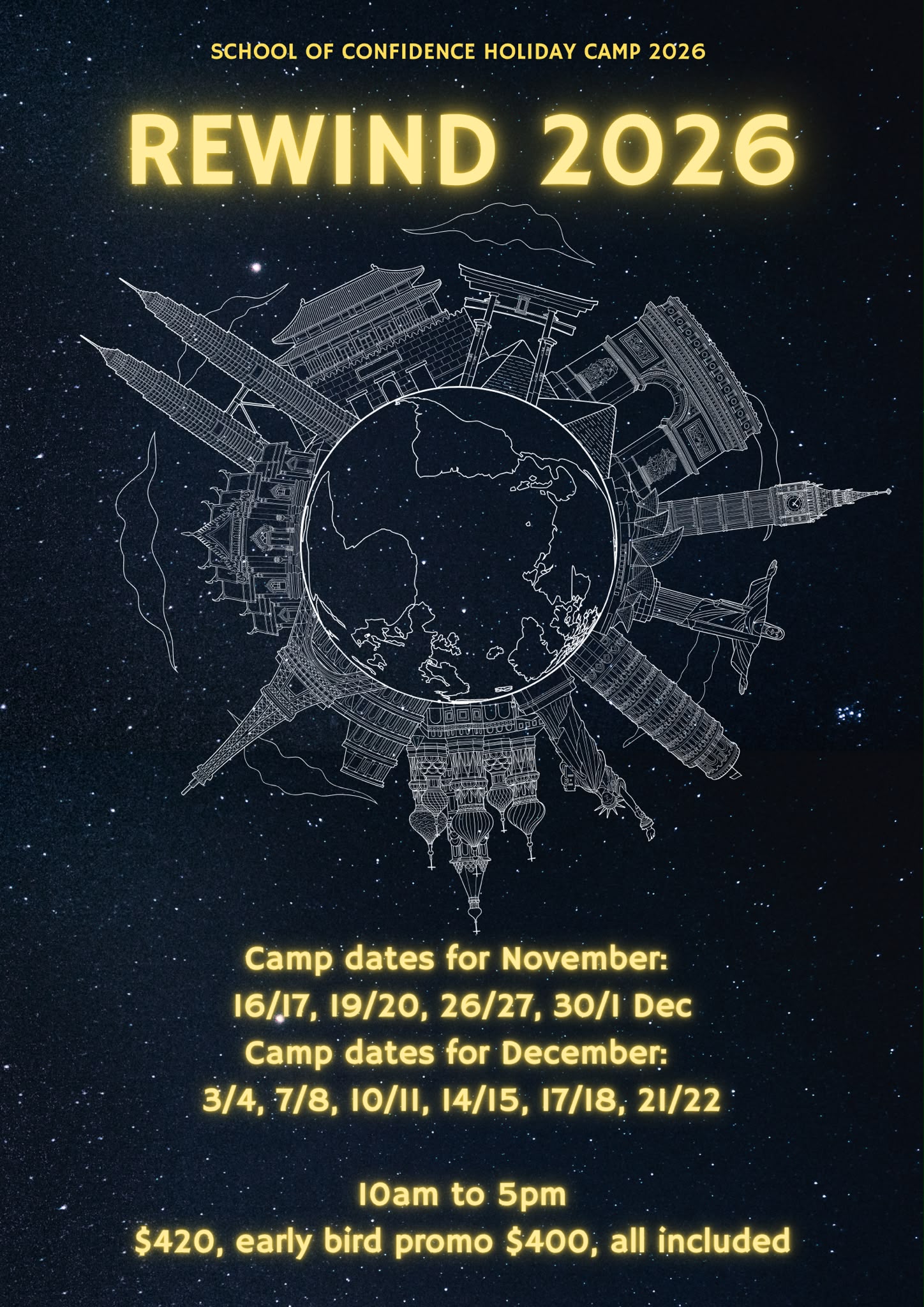 Rewind 2026 2026 camp flyer for ages 12–16